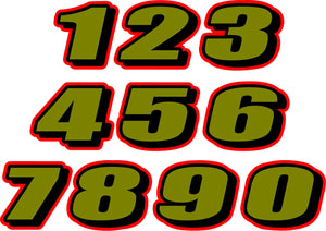 SINGLE DIGIT / MODERN STYLE: 1" - 8"  NUMBER DECALS  (custom colors)