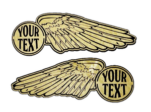 Set of Personalized Text Wing Tank Decals (custom colors available)