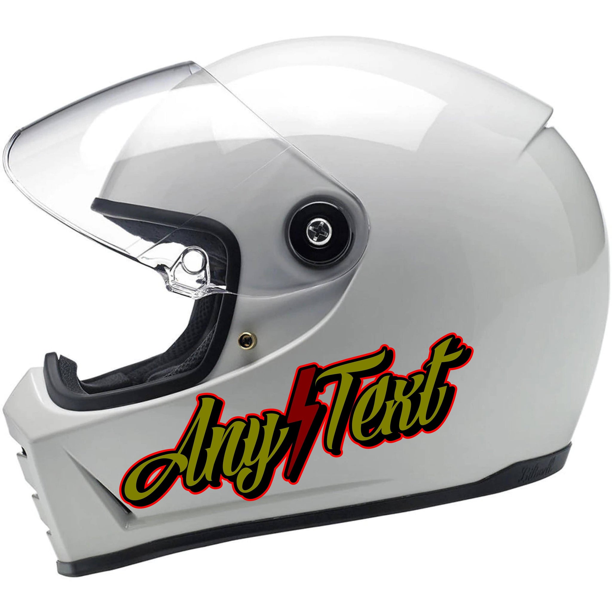 custom motorcycle helmet graphics Set of Personalized Helmet Decals: Bolt Style (custom colors)