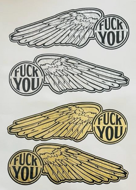 Set of Fuck You Wing Tank Decals