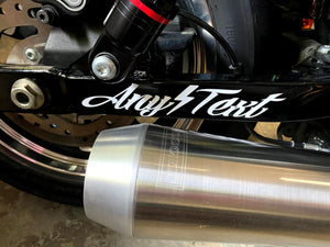 Set of Personalized Swingarm Decals - Bolt Style